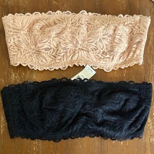 2 aerie bandeau strapless bralettes